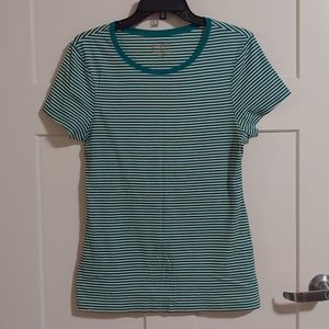 Green striped tee